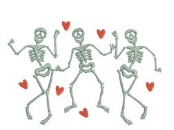 Valentine Dancing Skeleton Embroidery Designs