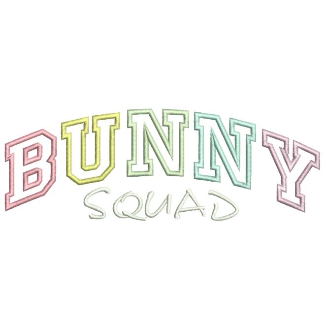 Bunny Squad Embroidery Design, Easter Machine Embroidery Design