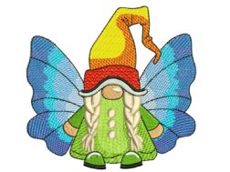 Butterfly Girl Gnome Embroidery Design