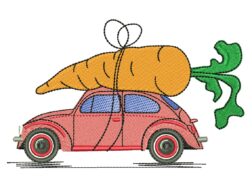 Carrot Car Embroidery Design