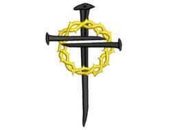 Cross with Crown of Thorns Embroidery Design