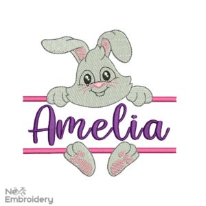 Easter Bunny Embroidery Design, Split Easter Embroidery Designs