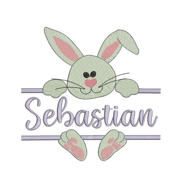 Easter Bunny Embroidery Designs, Split Bunny Machine Embroidery File