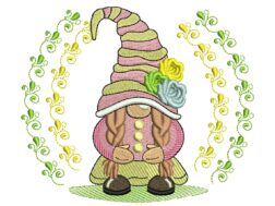 Easter Girl Gnome Embroidery Design