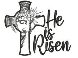 Hi Is Risen Embroidery Designs