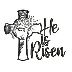 Hi Is Risen Embroidery Designs, Jesus Easter Embroidery Design, Happy Easter Machine Embroidery File