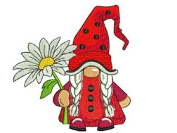 Ladybug Girl Gnome Embroidery Design
