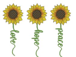 Love Hope Peace Embroidery Design