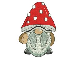 Mushroom Gnome Embroidery Design