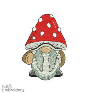 Mushroom Gnome Embroidery Design, Nature Embroidery Design