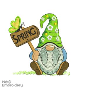 Spring Embroidery Design, Gnome Easter Embroidery Designs