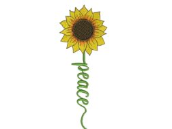 Sunflower Peace Embroidery Design