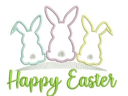 Three Easter Bunny Embroidery Designs