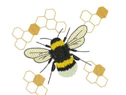 Bee Honey embroidery design