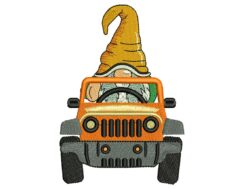 Jeep Gnome Embroidery Design