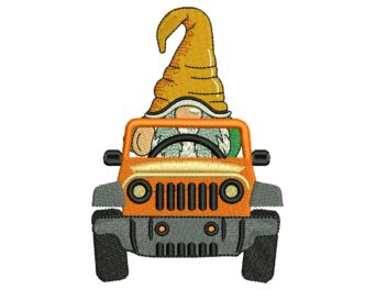 Jeep Gnome Embroidery Design, Machine Embroidery Designs