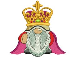 King Charles Gnome Embroidery Design