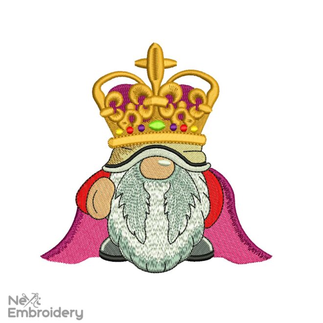 King Charles gonk gnome coronation Embroidery Design