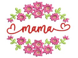 Mama Flower Embroidery Design