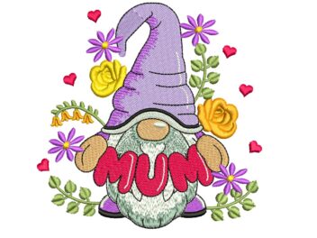 Mum Mother’s Day Embroidery Design, Floral Machine Embroidery File