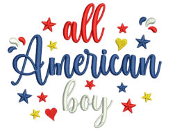 All American Boy Embroidery Design