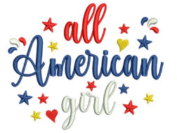 All American Girl Embroidery Design