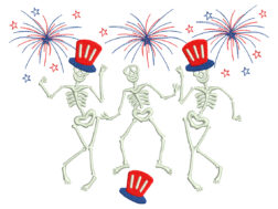 American Dancing Skeletons Embroidery Designs