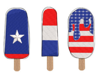 American Icecreams Embroidery Designs, 4th July Embroidery Designs