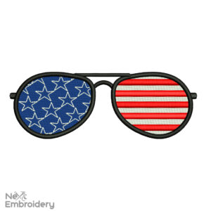 American Sunglasses Embroidery Designs, 4th July Embroidery Designs