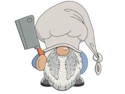 Chef with Cleaver Embroidery Design
