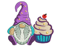 Cupcake Gnome Embroidery Design