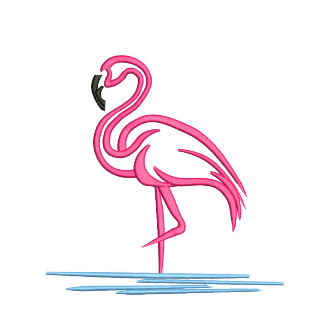Flamingo Embroidery Design, Summer time embroidery designs