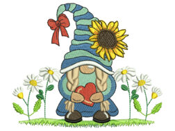 Girl Gnome Embroidery Design