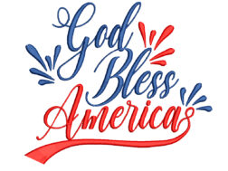 God Bless America Embroidery Designs