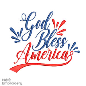 God Bless America Embroidery Designs, USA Patritic Embroidery Designs