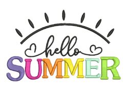 Hello Summer Embroidery Design
