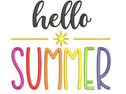Hello Summer Embroidery Design