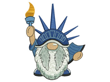 Liberty Gnome Embroidery Design, 4th Of July Embroidery Design, Machine Embroidery Design