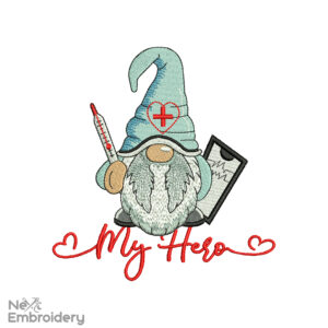 Medic Gnome Embroidery Design, My Hero Nurse, Embroidery Designs