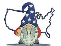 Patriot Gnome Embroidery Design