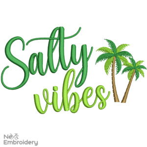 Salty Vibes Embroidery Design, Summer Embroidery Design