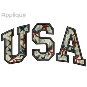 USA Applique Embroidery Design, USA Embroidery Design, 4th July Machine Embroidery File