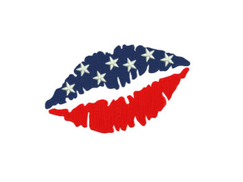 USA Lips Embroidery Designs, 4th July Embroidery Designs
