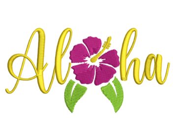 Aloha Embroidery Design, Summer Embroidery Design