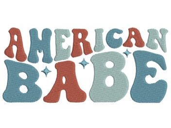 American Babe Embroidery Designs, Retro Machine Embroidery Design