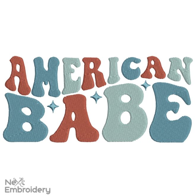 American Babe Embroidery Designs, Retro Machine Embroidery Design