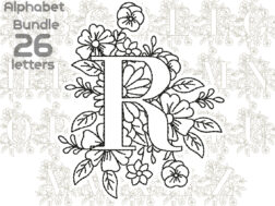 Floral Alphabet Embroidery Design