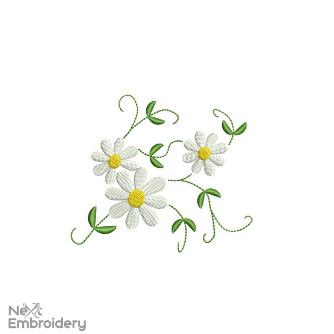 Mini Daisy Flowers Embroidery Design