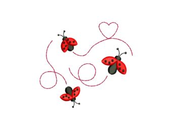 Mini Ladybugs embroidery design, Summer Machine embroidery file