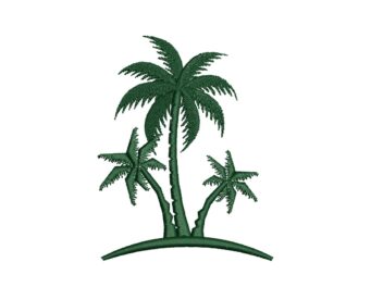 Mini Palm trees embroidery design, trees summer tropical design